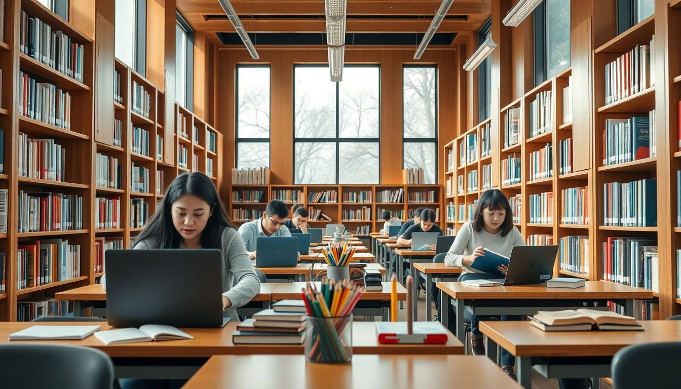 Students working in research laboratory